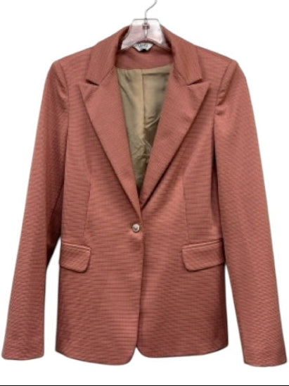 Liu Jo Size 2 Pink & Brown Polyester Blend Houndstooth One Button Blazer Jacket Pink & Brown / 2