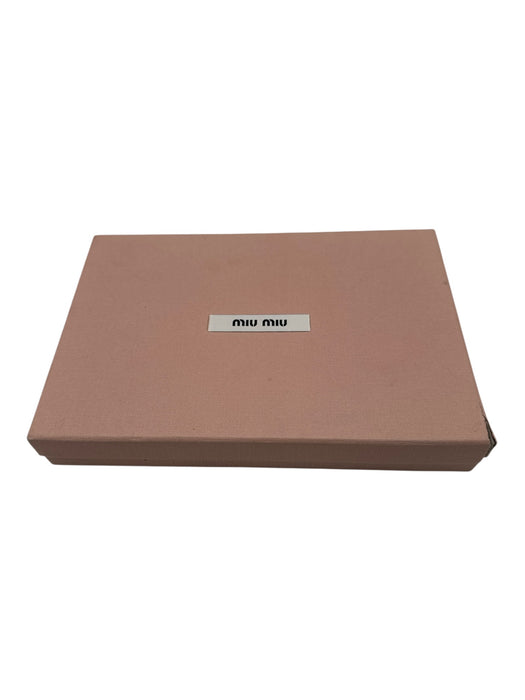 Miu Miu Navy, Gold & Silver Leather Stud Detail Zip Close Logo Clutch Wallets Navy, Gold & Silver