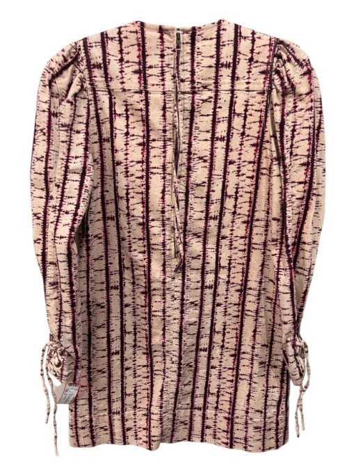 Ulla Johnson Size 8 Plum Purple & Cream Cotton Long Sleeve Tie Dye Shift Dress Plum Purple & Cream / 8
