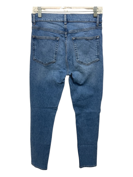Reformation Size 27 Med Wash Cotton Denim Whiskering Button Fly High Rise Jeans Med Wash / 27