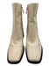 Sam Edelman Shoe Size 7.5 Off White Leather Square Toe Inside Zipper Booties Off White / 7.5