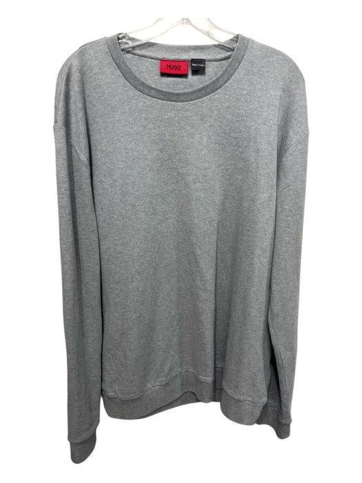 Hugo Boss Size XXL Gray Cotton Blend Solid Sweatshirt Men's Long Sleeve Shirt Gray / XXL