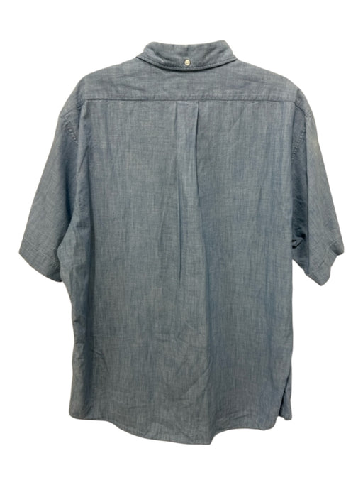 Sid Mashburn Size XL Blue Cotton Solid Denim Men's Short Sleeve Blue / XL