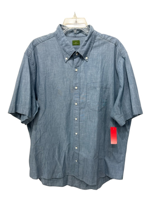 Sid Mashburn Size XL Blue Cotton Solid Denim Men's Short Sleeve Blue / XL