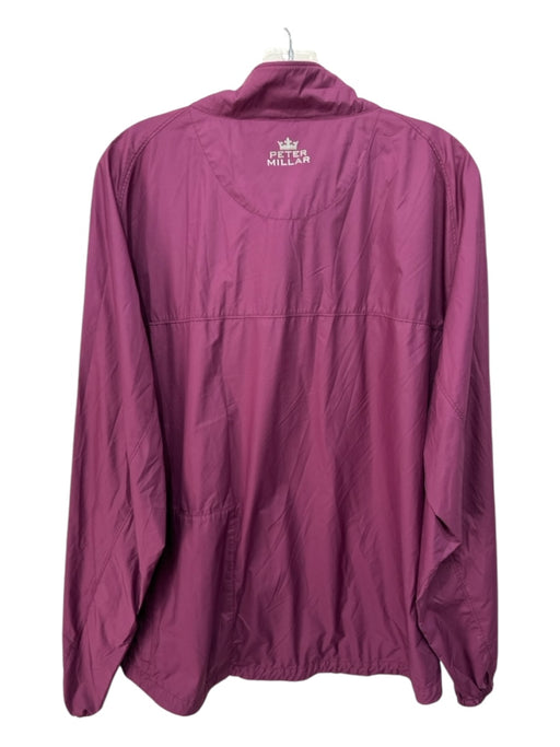 Peter Millar Size XL Red Synthetic Solid Windbreaker Men's Long Sleeve Shirt Red / XL