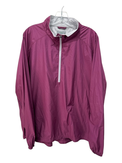 Peter Millar Size XL Red Synthetic Solid Windbreaker Men's Long Sleeve Shirt Red / XL