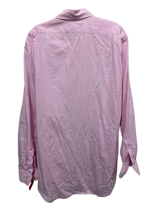Sid Mashburn Size XL Pink & White Cotton Grid Button Up Men's Long Sleeve Shirt Pink & White / XL