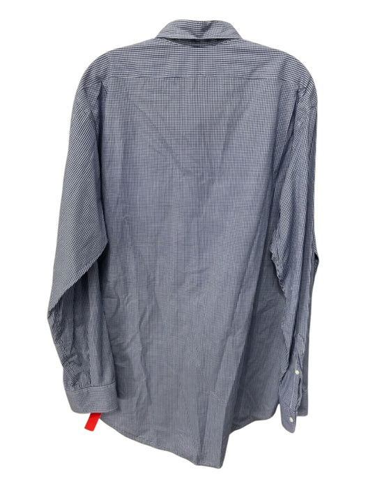 Sid Mashburn Size XL Blue & White Cotton Gingham Button Up Long Sleeve Shirt Blue & White / XL