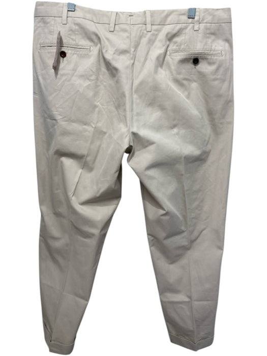 Sid Mashburn Size 38 Beige Cotton Solid Khaki Cuffed Men's Pants Beige / 38