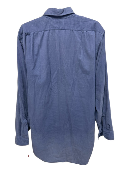 Sid Mashburn Size XL Blue Cotton Cordouroy Front Pocket Men's Long Sleeve Shirt Blue / XL