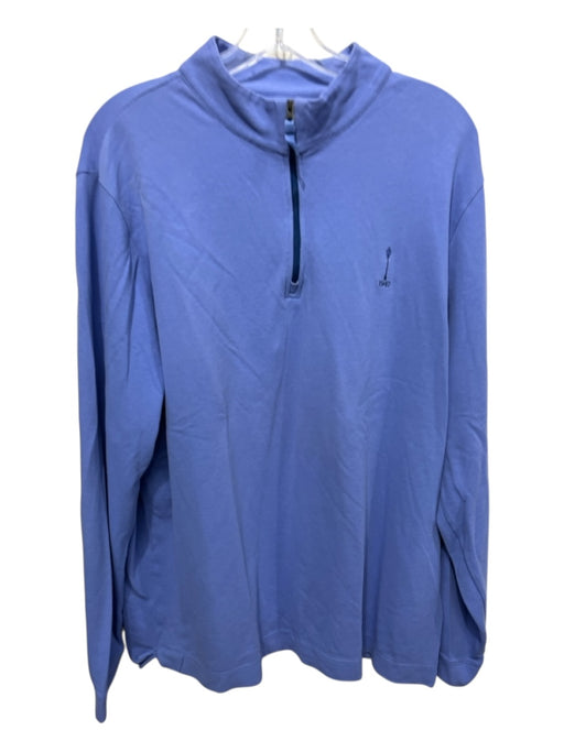 Peter Millar Size XL Light blue Cotton Blend Solid Quarter Zip Long Sleeve Shirt Light blue / XL
