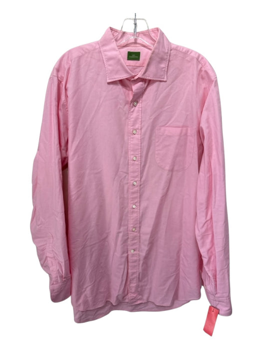 Sid Mashburn Size XL Pink Cotton Solid Oxford Button up Men's Long Sleeve Shirt Pink / XL