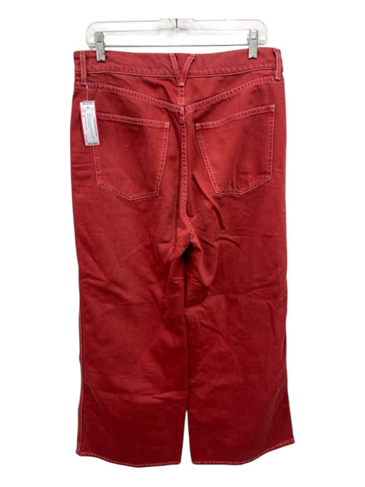 Veronica Beard Jeans Size 30 Red Cotton Zip & Button Wide Leg Pockets Jeans Red / 30