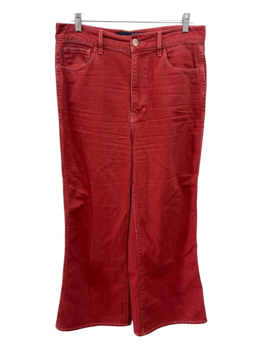 Veronica Beard Jeans Size 30 Red Cotton Zip & Button Wide Leg Pockets Jeans Red / 30