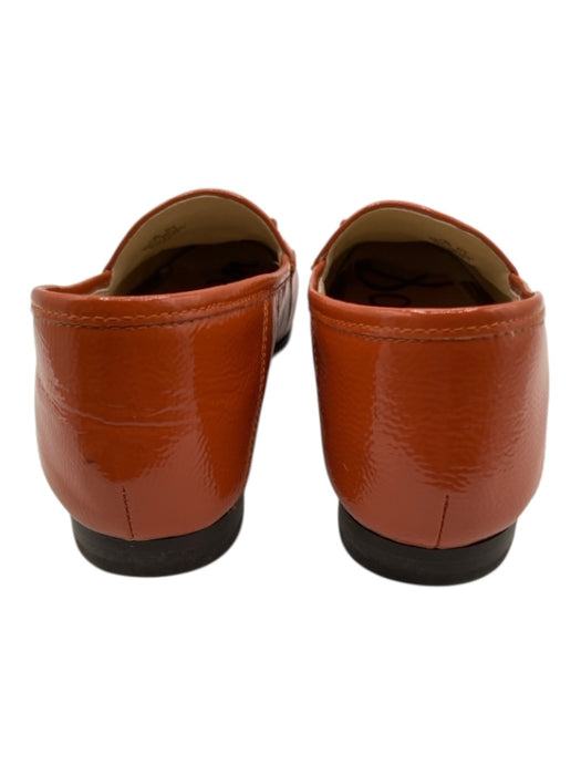 Sam Edelman Shoe Size 7.5 Orange Patent Leather Gold hardware Flat Loafers Orange / 7.5