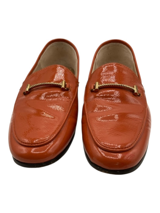 Sam Edelman Shoe Size 7.5 Orange Patent Leather Gold hardware Flat Loafers Orange / 7.5