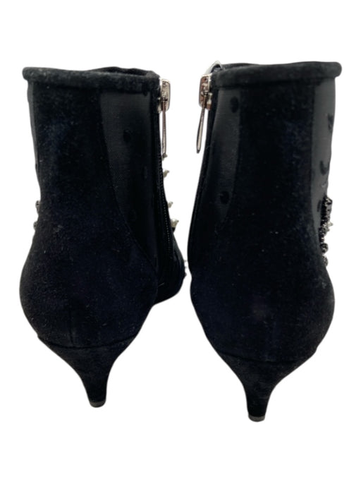 Sam Edelman Shoe Size 7.5 Black & White Mesh Pointed Toe Kitten Heel Booties Black & White / 7.5