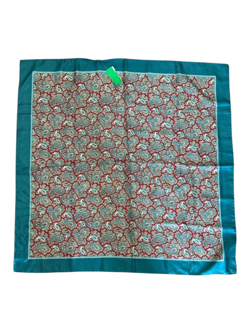 No Brand Blue, Red, Multi Silk Paisley Print scarf Blue, Red, Multi / One Size
