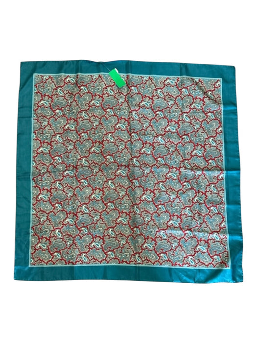 No Brand Blue, Red, Multi Silk Paisley Print scarf Blue, Red, Multi / One Size