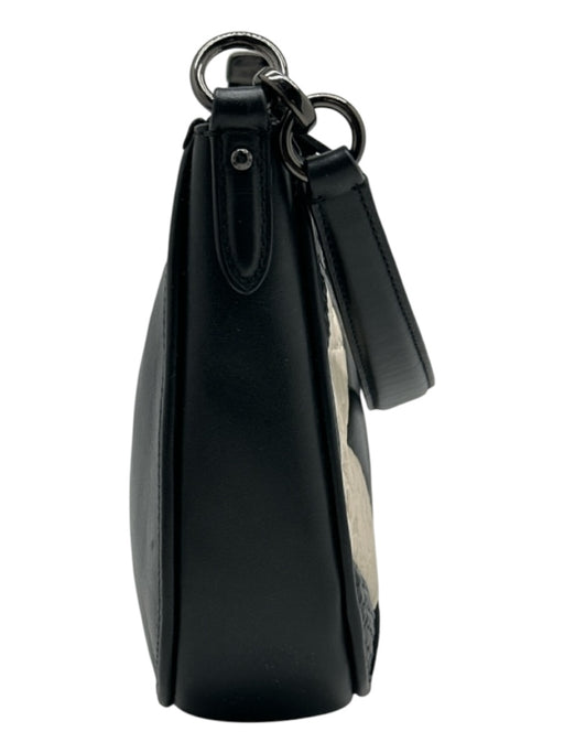 Coach Black, Cream, Beige Leather Snakeskin Quilted Inner Pocket Bag Black, Cream, Beige / S