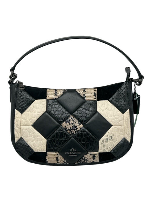 Coach Black, Cream, Beige Leather Snakeskin Quilted Inner Pocket Bag Black, Cream, Beige / S