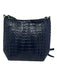 Brahmin Blue & Black Leather Snakeskin Zip Close Inner Pocket Bag Blue & Black / S