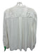 Joie Size M Cream White Polyester Long Sleeve Floral Embroidery Buttons Top Cream White / M