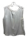 St. John Size L White Sleeveless Pleated Scoop Neck Top White / L
