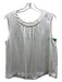 St. John Size L White Sleeveless Pleated Scoop Neck Top White / L