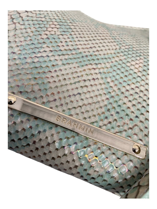 Brahmin Green, Cream, Multi Embossed Leather Iridescent Gold Hardware Bag Green, Cream, Multi / S