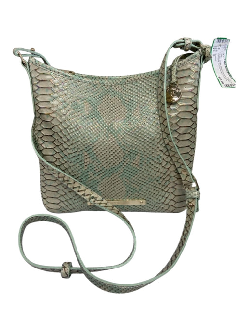 Brahmin Green, Cream, Multi Embossed Leather Iridescent Gold Hardware Bag Green, Cream, Multi / S