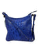 Brahmin Dark Blue Embossed Leather Gold Hardware Crossbody Bag Dark Blue / S