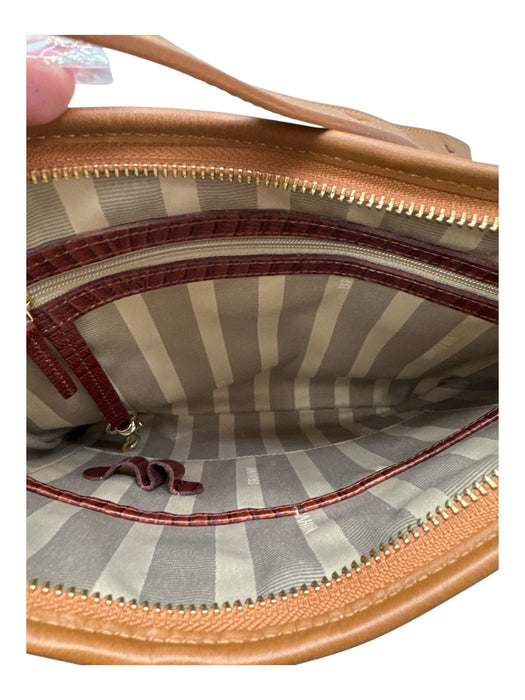 Brahmin Brown Embossed Leather Croc Gold Hardware Crossbody Bag Brown / S