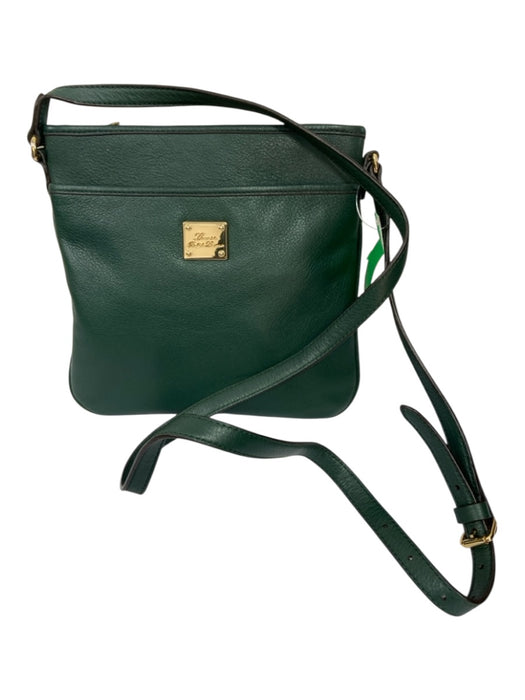Lauren Ralph Lauren Hunter Green Pebble Leather Gold hardware Crossbody Bag Hunter Green / S