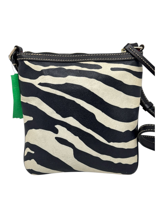 Dooney & Bourke Black & White Saffiano Leather Gold hardware Zebra Print Bag Black & White / S