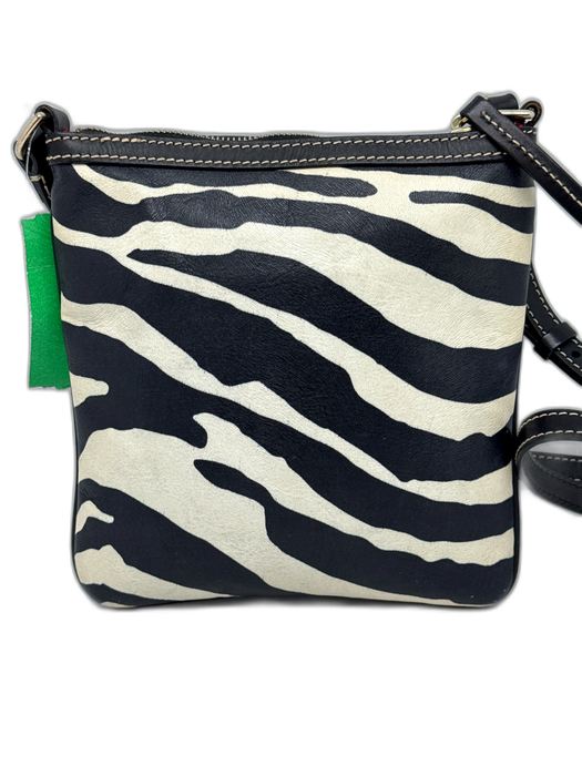 Dooney & Bourke Black & White Saffiano Leather Gold hardware Zebra Print Bag Black & White / S