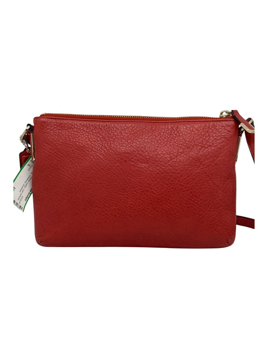 Coach Orange Pebble Leather Gold hardware Zip Top Crossbody Bag Orange / S