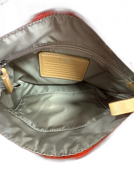 Tumi Orange & Beige Nylon Silver Hardware Mini Crossbody Bag Orange & Beige / S