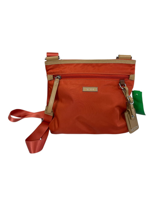 Tumi Orange & Beige Nylon Silver Hardware Mini Crossbody Bag Orange & Beige / S