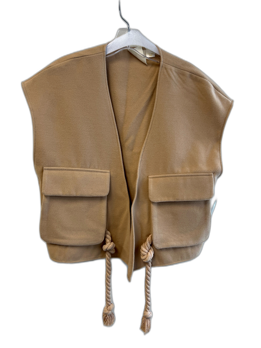 Maeve Size One Size Beige Polyester Sleeveless Rope Detail pocket Sweater Beige / One Size