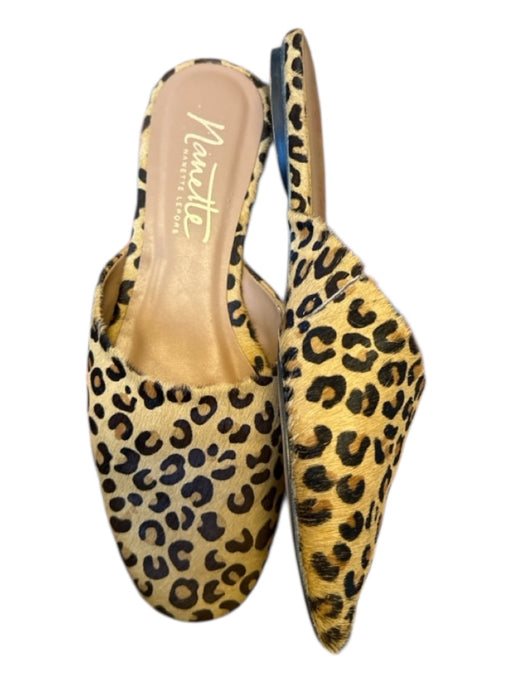 Nanette Lepore Shoe Size 7.5 Tan & black Pony Hair Animal Print Mules Tan & black / 7.5