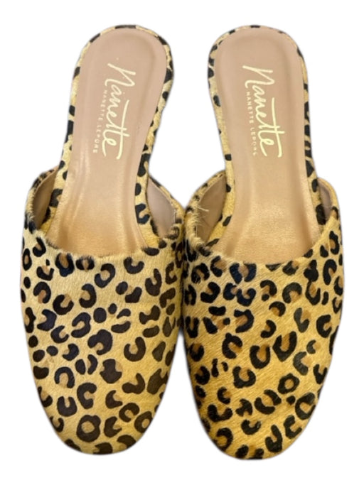 Nanette Lepore Shoe Size 7.5 Tan & black Pony Hair Animal Print Mules Tan & black / 7.5