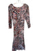 Mariacher Size S Rust & Black Long Bell Sleeve Abstract Back Zip Maxi Dress Rust & Black / S