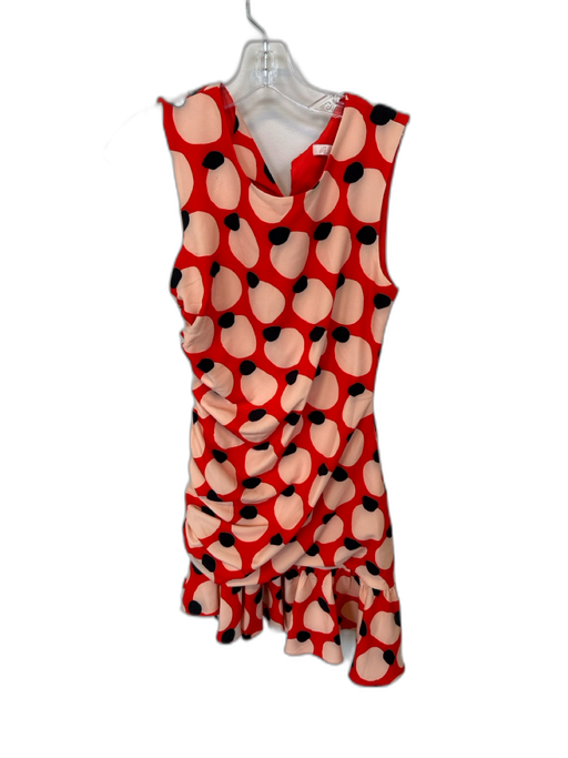 Hutch Size S Red & Black Polyester Abstract Ruffle Scoop neck Dress Red & Black / S