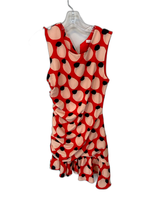 Hutch Size S Red & Black Polyester Abstract Ruffle Scoop neck Dress Red & Black / S