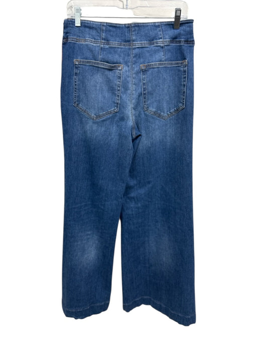 ME + EM Size 28 Dark Wash Cotton Denim High Rise Whiskering Side Zip Jeans Dark Wash / 28