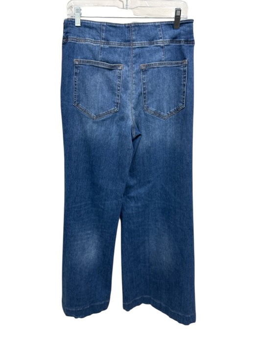 ME + EM Size 28 Dark Wash Cotton Denim High Rise Whiskering Side Zip Jeans Dark Wash / 28