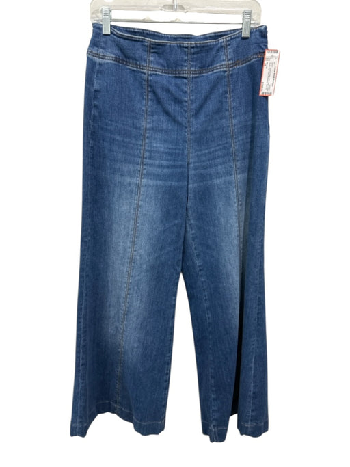 ME + EM Size 28 Dark Wash Cotton Denim High Rise Whiskering Side Zip Jeans Dark Wash / 28