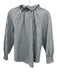 Veronica Beard Jeans Size L Blue & White Cotton Striped Button Up Textured Top Blue & White / L