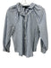 Veronica Beard Jeans Size L Blue & White Cotton Striped Button Up Textured Top Blue & White / L